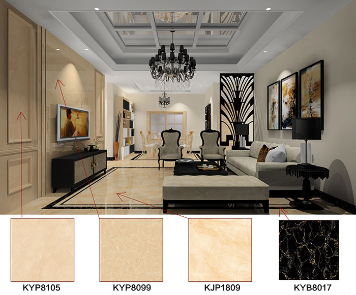 佛山万科·湖岸装建案例客厅成效图