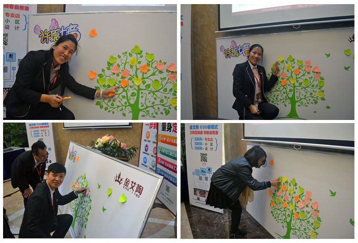 217永信贵宾会瓷砖员工们在允诺墙贴上自己的新年欲望