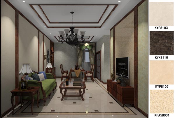 217永信贵宾会瓷砖利用成效：大沥碧桂园·华府01户型装建成效鉴赏