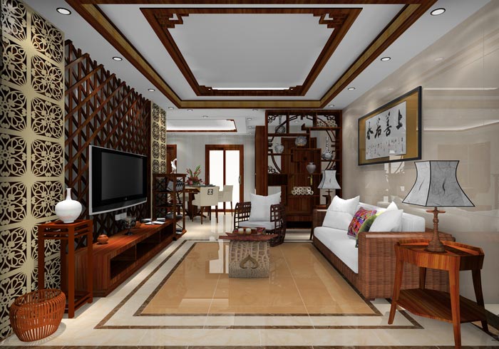 217永信贵宾会家装：井冈山和谐家园安设幼区130㎡中式风格装建鉴赏