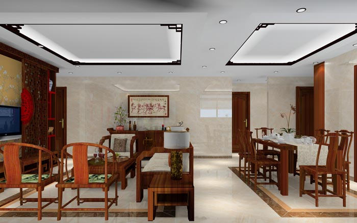 217永信贵宾会家装：佛山龙湖春江名城120㎡的中式风格装建鉴赏